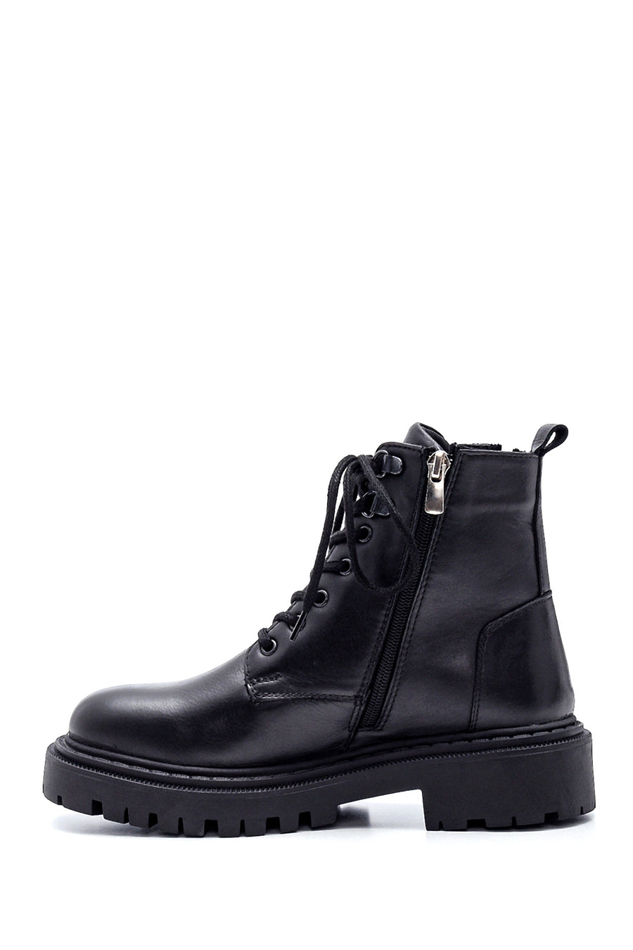 Women's Leather Zippered Boots