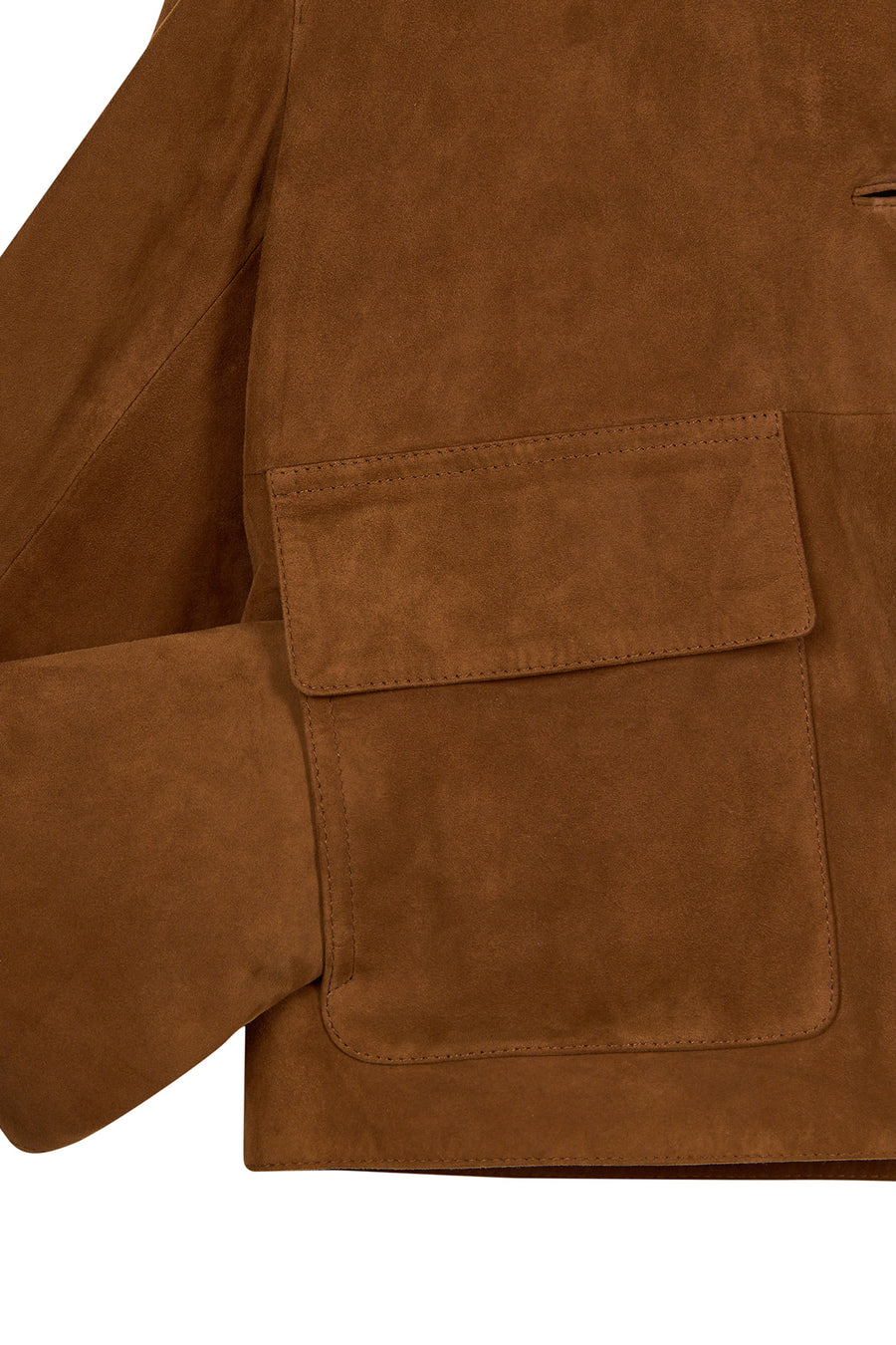 Trix Woman Brown Oversize Suede Leather Jacket