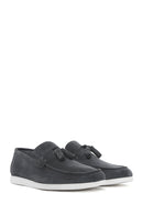 Erkek Gri Püsküllü Süet Deri Casual Loafer | Derimod