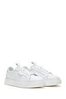 Men's White Lace-up Leather Sneaker | Derimod