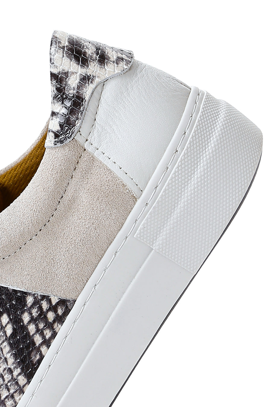 Women's Beige Leather Patterned Sneaker