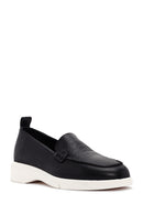 Women's Black Leather Comfort Loafer | Derimod