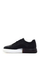 Men's Black Thick Soled Leather Sneaker | Derimod