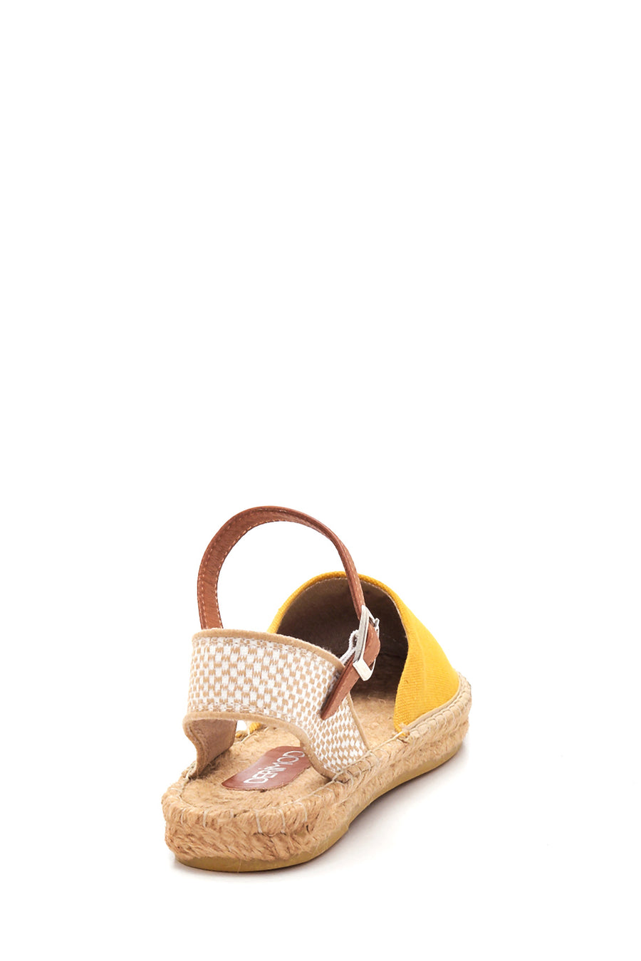 Kadın Sarı Hasır Taban Espadril Sandalet