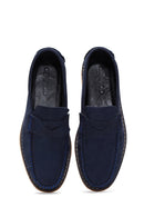 Erkek Lacivert Deri Casual Loafer | Derimod