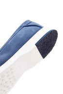 Men's Blue Suede Leather Casual Sports Loafer | Derimod