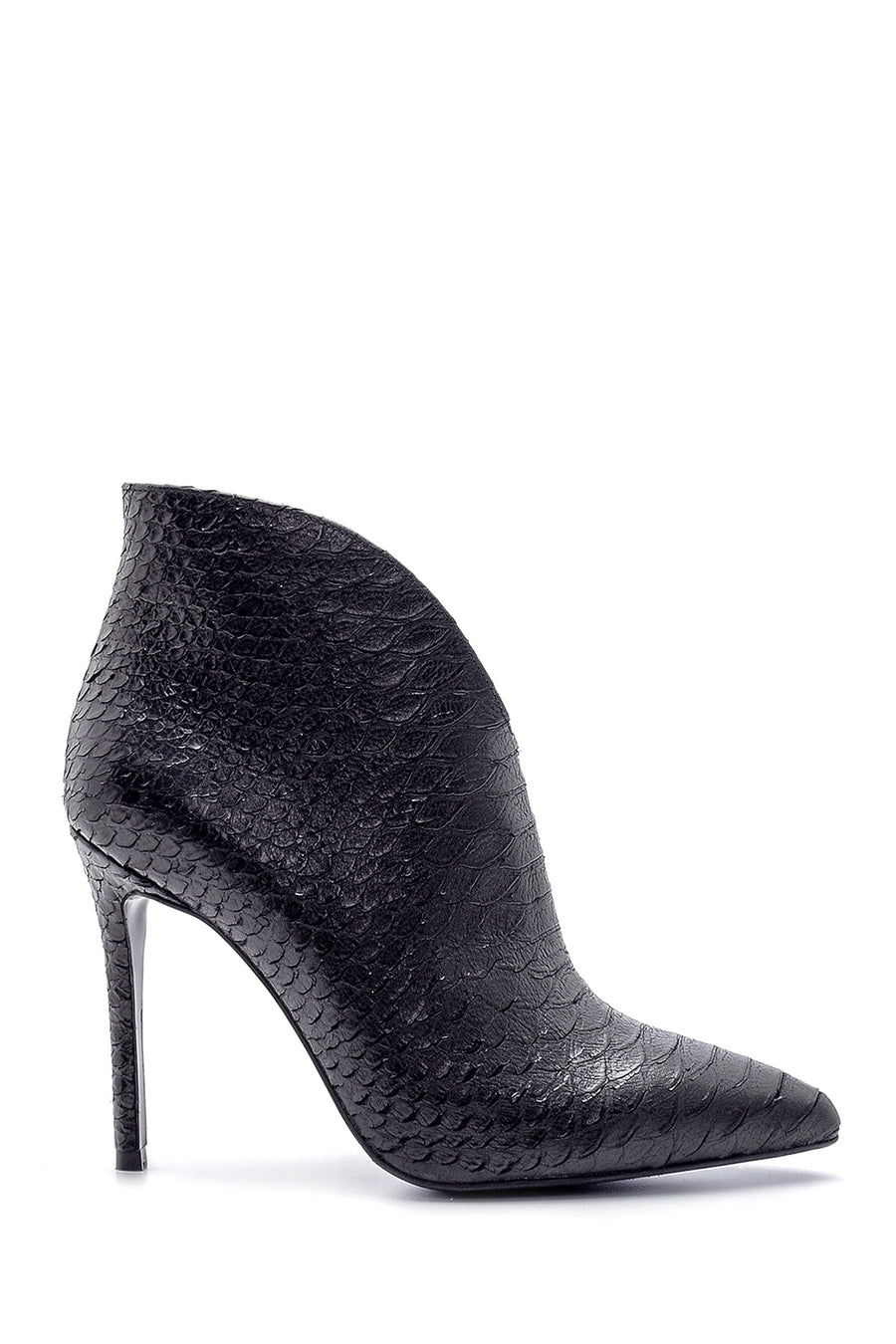 Women's Leather Snakeskin Patterned Bootie 20WFD161040 | Derimod