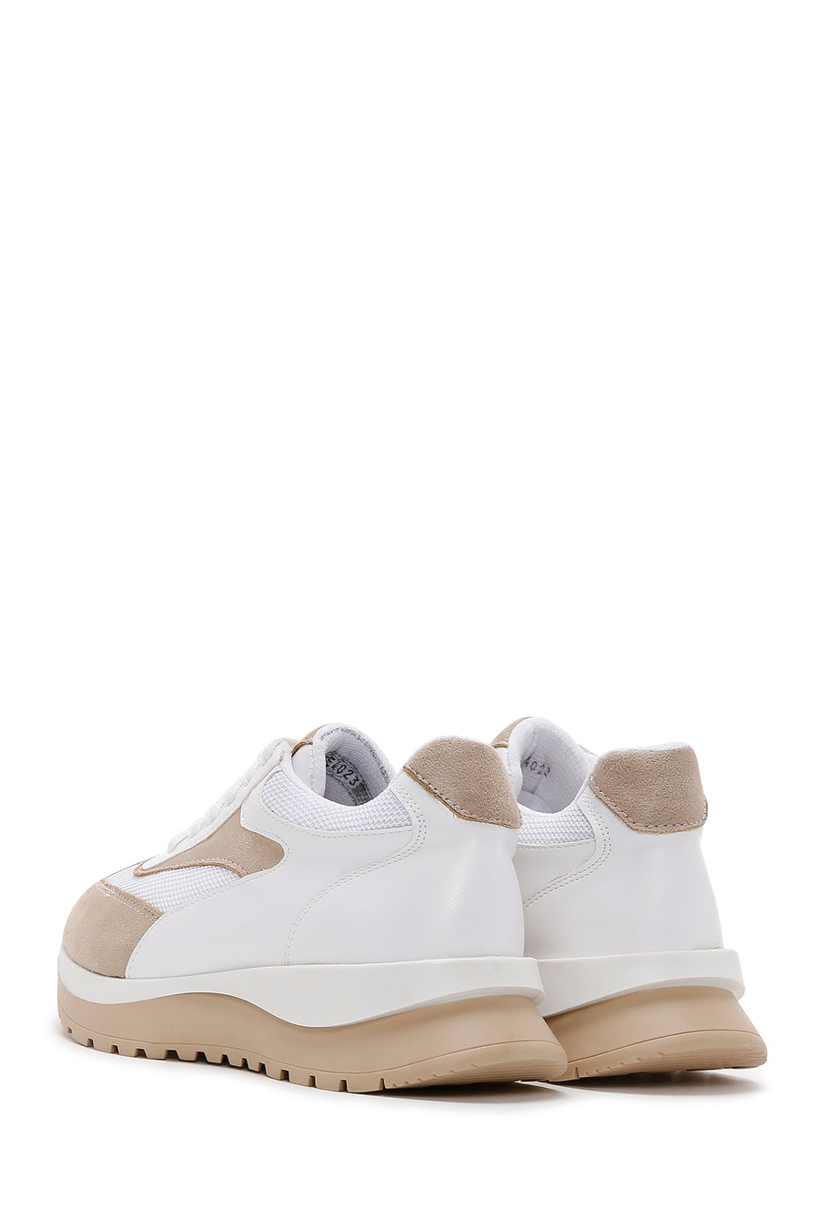 Kadın Beyaz Süet Detaylı Sneaker
