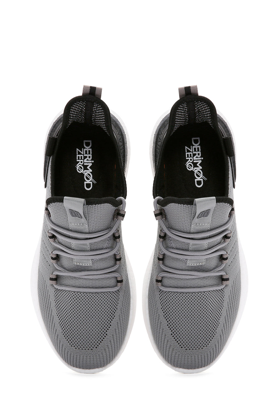 Derimod Zero Men's Gray Lace-Up Thick Soled Fabric Sneaker