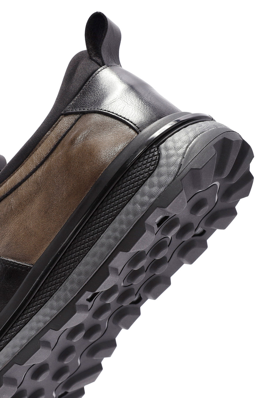 Erkek Siyah Bağcıklı Deri Sneaker