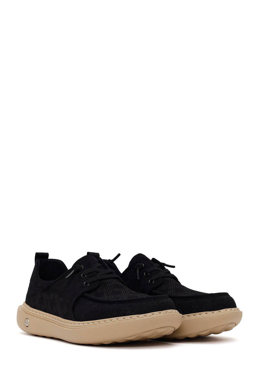 Derimod Zero Male Black Lace-Up Fabric Sneaker