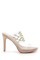 Women's Studded Detailed Heeled Slippers | Derimod