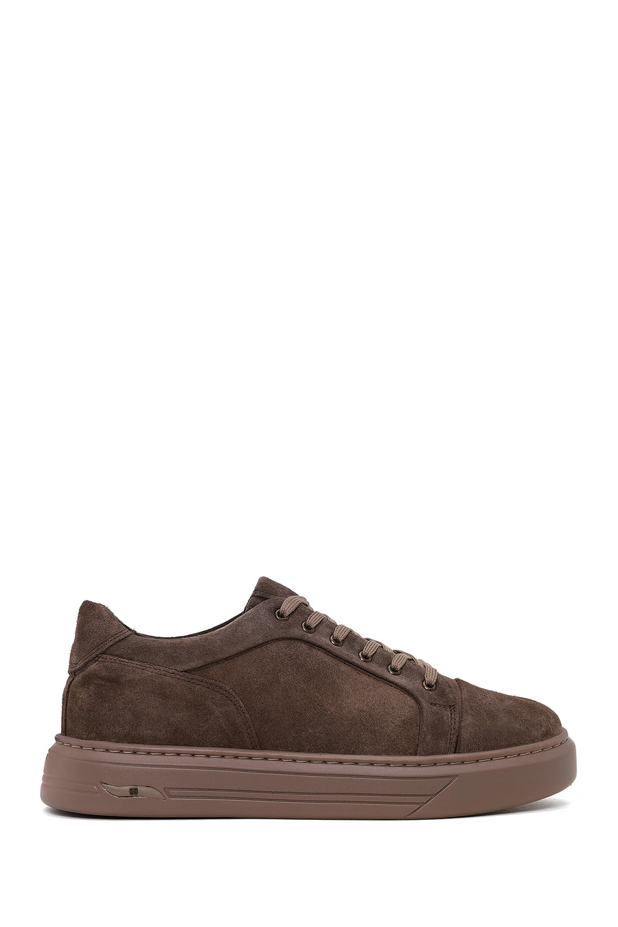 Erkek Vizon Bağcıklı Kalın Tabanlı Süet Deri Sneaker WM650011DS | Derimod