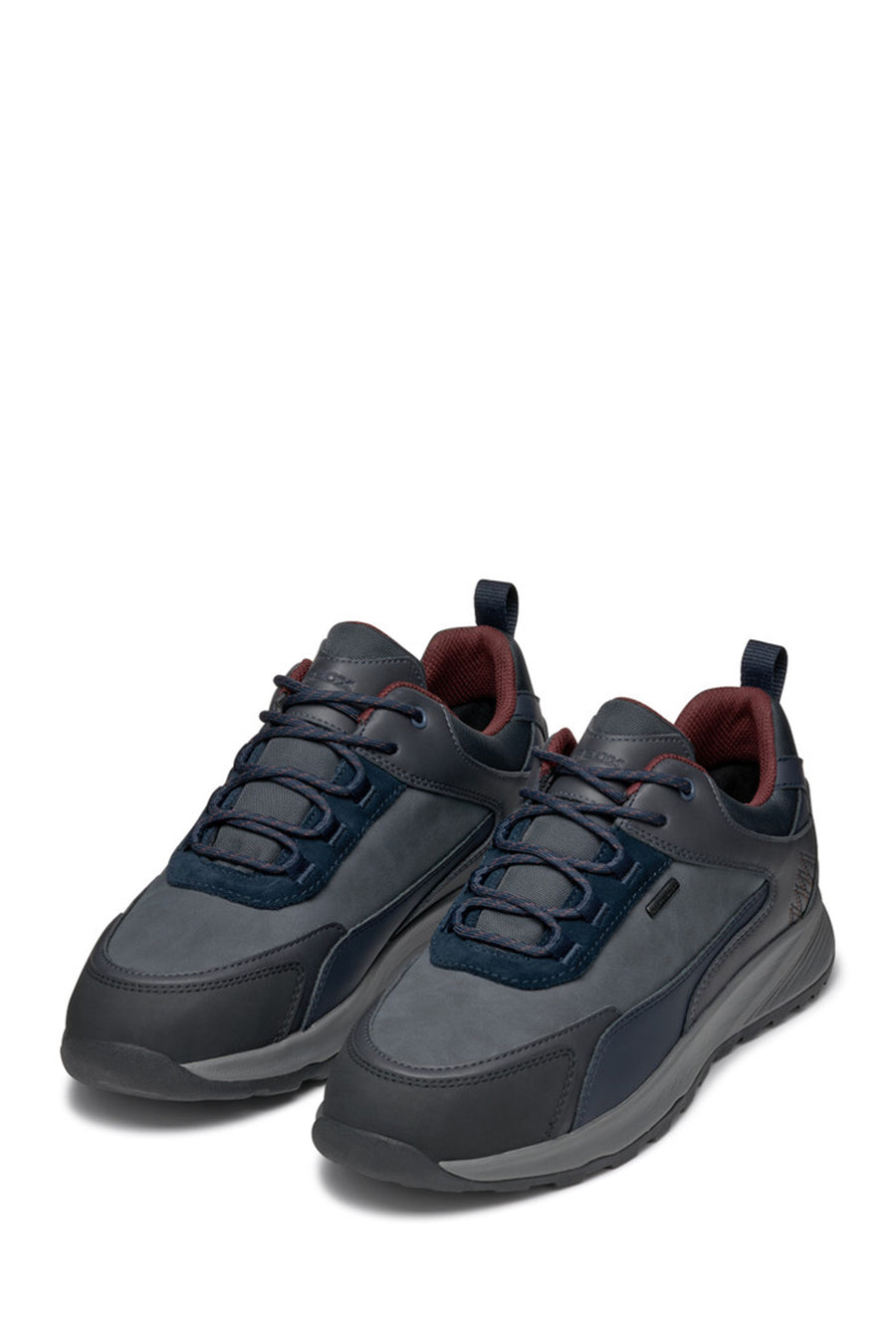 Geox Erkek Lacivert Bağcıklı Deri Sneaker