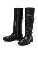 Women's Black Buckle Detailed Leather Boots | Derimod