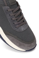 Derimod Zero Male Gray Lace-up Thick-soled Fabric Sneaker | Derimod