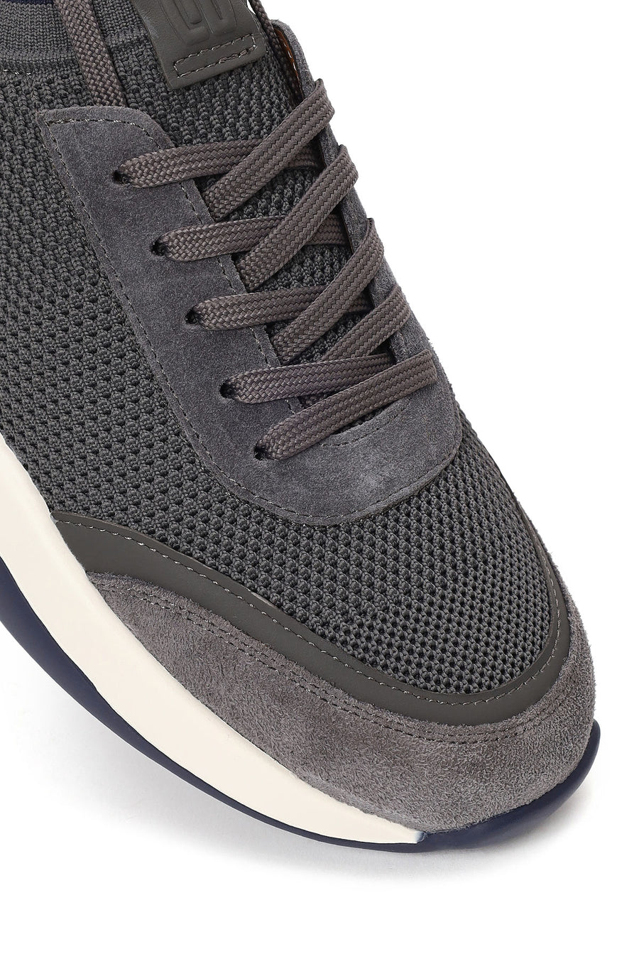 Derimod Zero Male Gray Lace-up Thick-soled Fabric Sneaker