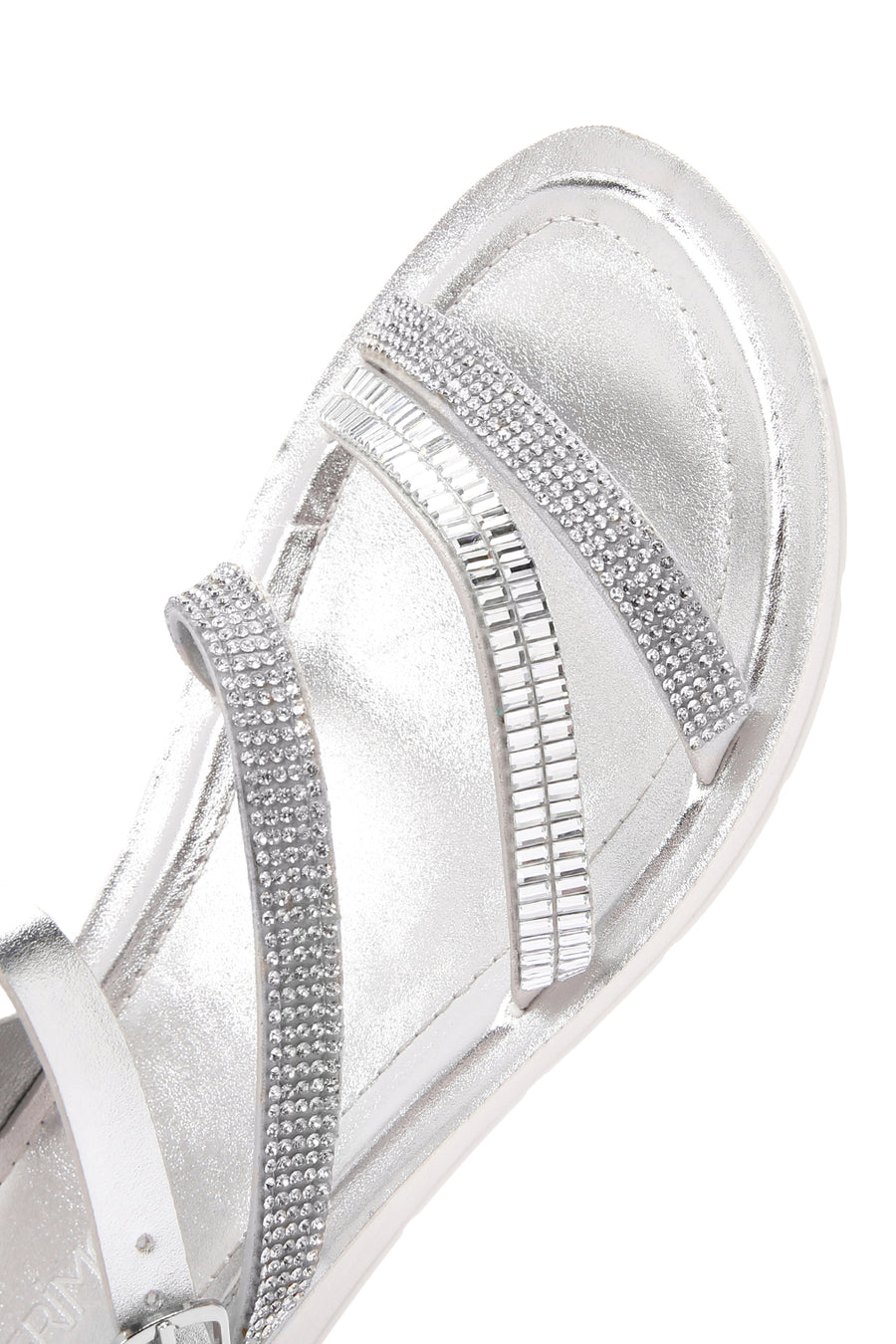 Women's Silver Ankle Strap Sandals
