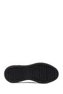 Erkek Siyah Bağcıklı Kalın Tabanlı Deri Casual Sneaker | Derimod