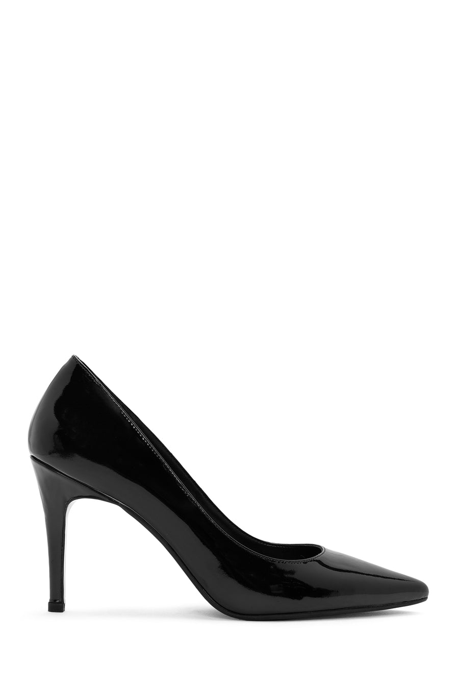 Women's Black High Thin Heel Patent Leather Stiletto 24WFD162316 | Derimod