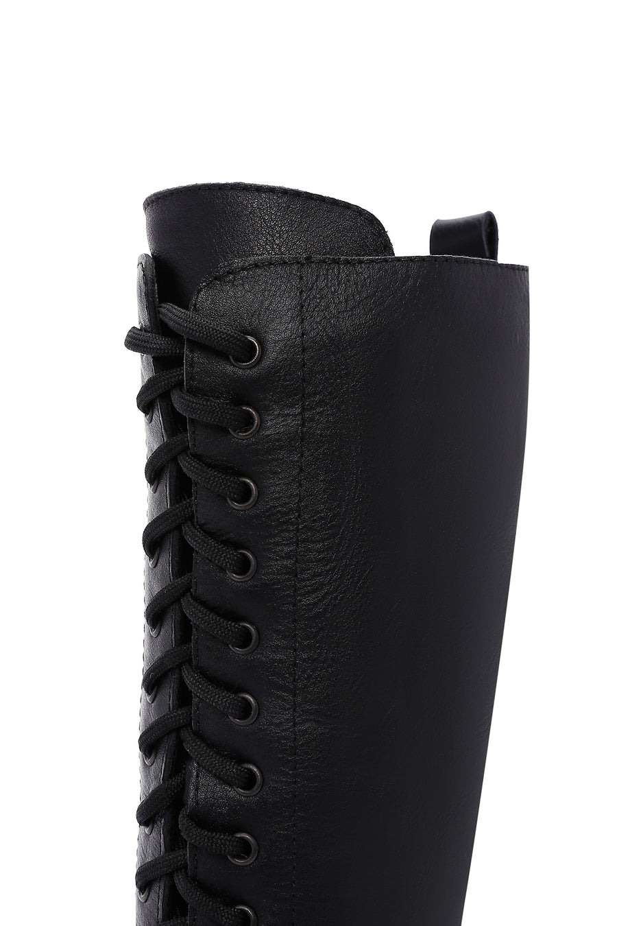 Women's Black Zippered Thick Soled Casual Leather Boots