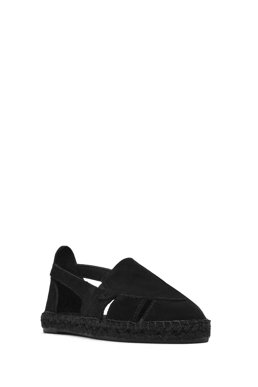 Woman Black Suede Espadrilles Sandal