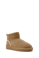 Women's Camel Fur Detailed Suede Leather Boots | Derimod