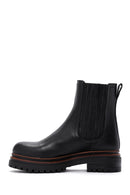 Women's Black Leather Thick Soled Chelsea Boots | Derimod