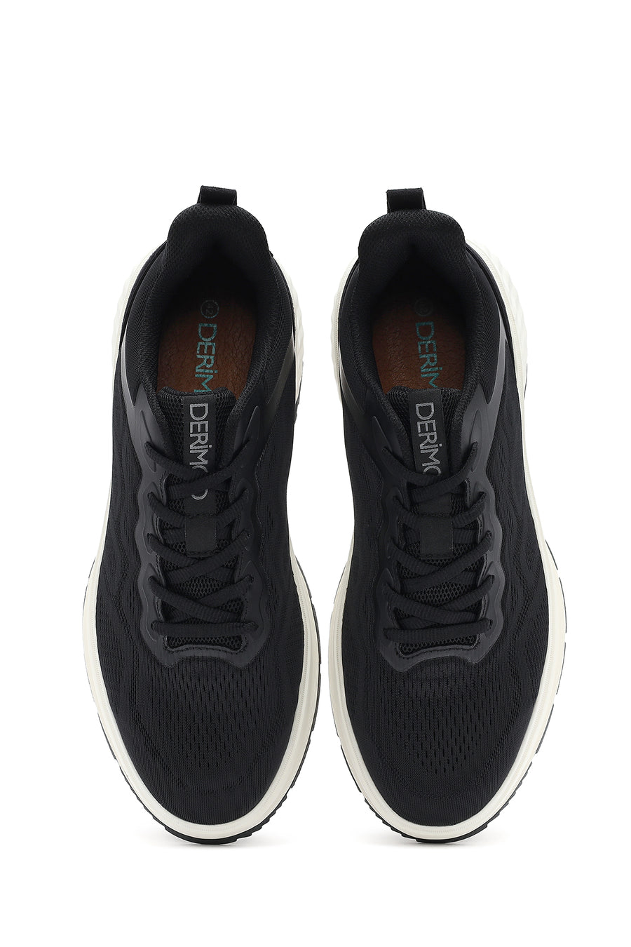 Men's Black Lace-Up Thick Sole Sneaker