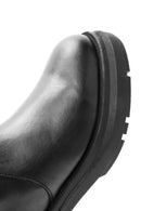 Women's Black Zippered Leather Boots | Derimod