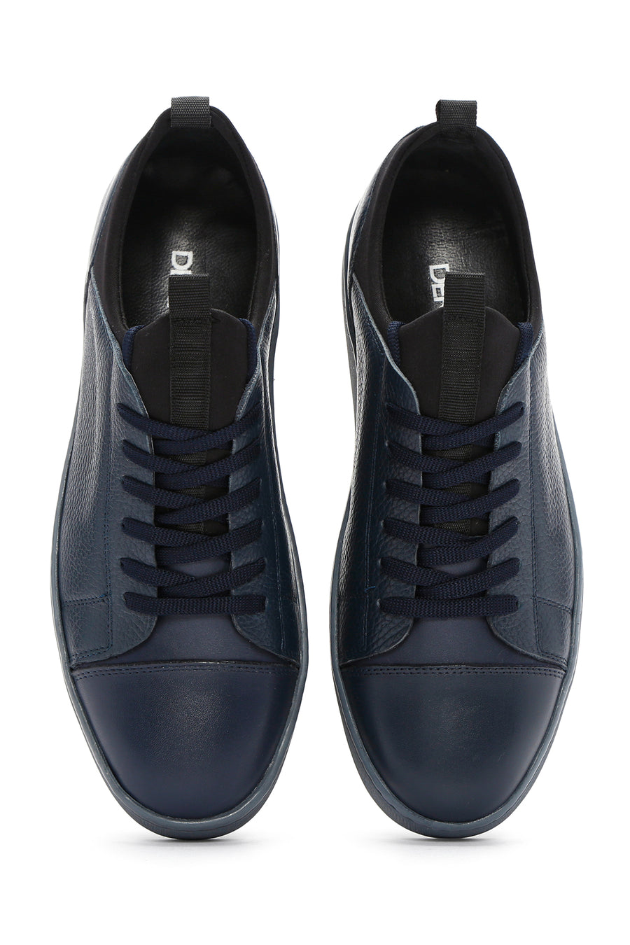 Erkek Lacivert Deri Sneaker