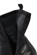 Women's Black Thick Soled Zippered Leather Boots | Derimod