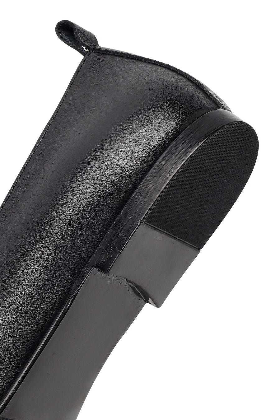 Women's Black Buckle Leather Loafer