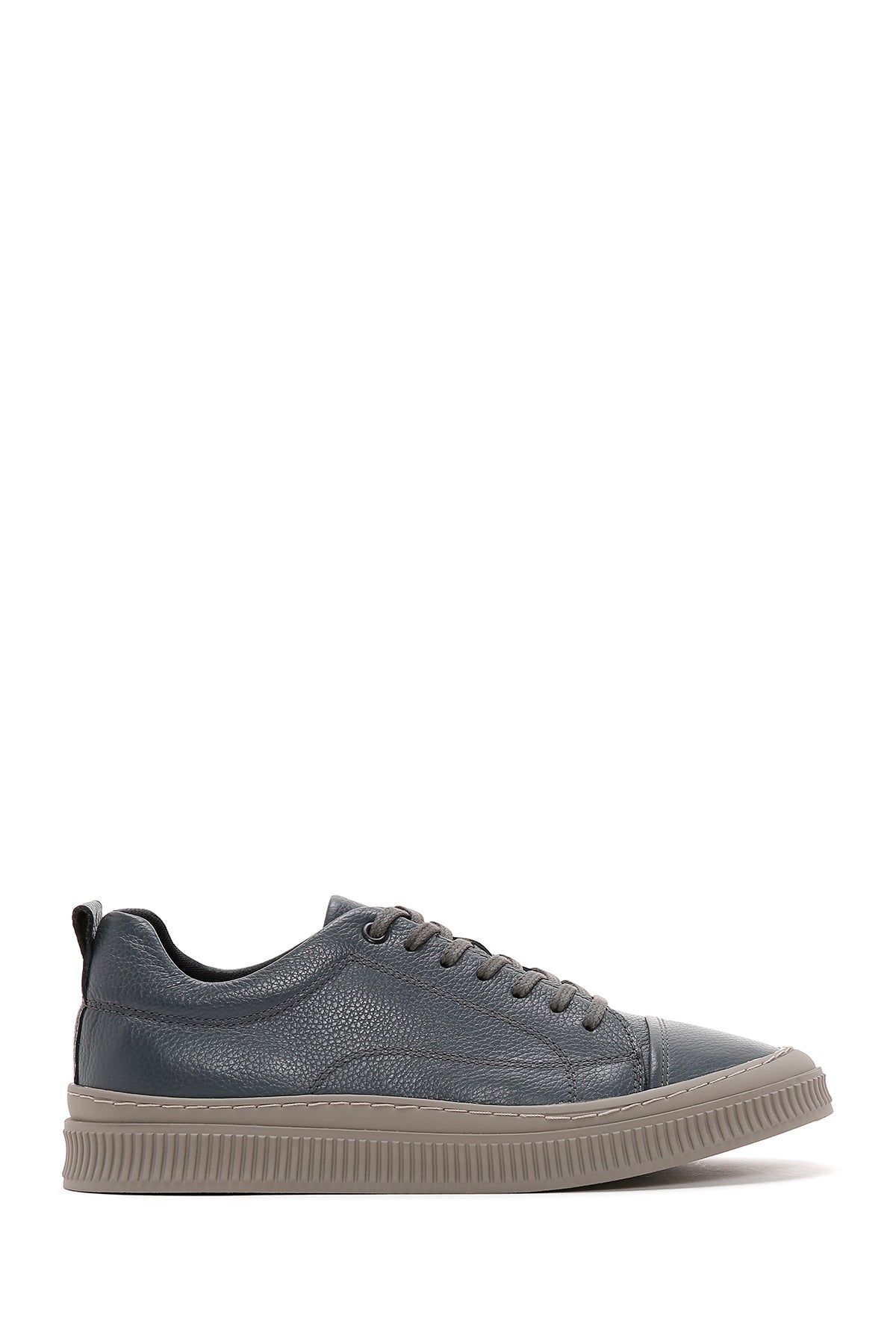 Men's Gray Leather Thick Soled Sneaker 23SFD6932FT | Derimod