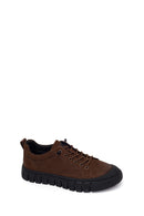 Male Brown Lace-up Thick-soled Nubuck Leather Sneaker | Derimod