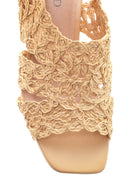 Women's Beige Straw Heeled Sandals | Derimod