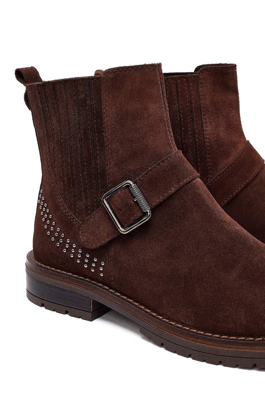 Woman Brown Suede Chelsea Boots