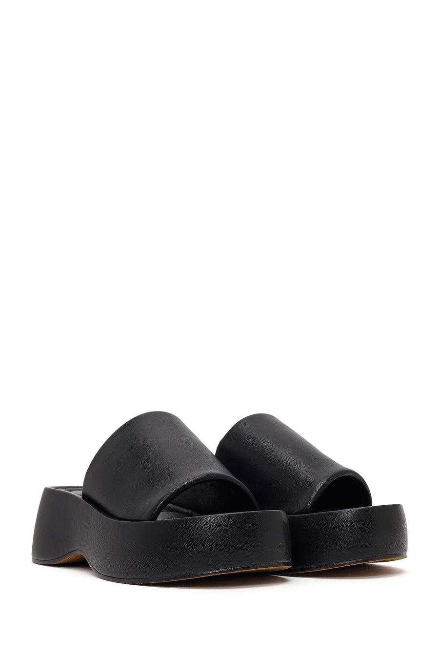 Women's Black Thick Soled Slippers