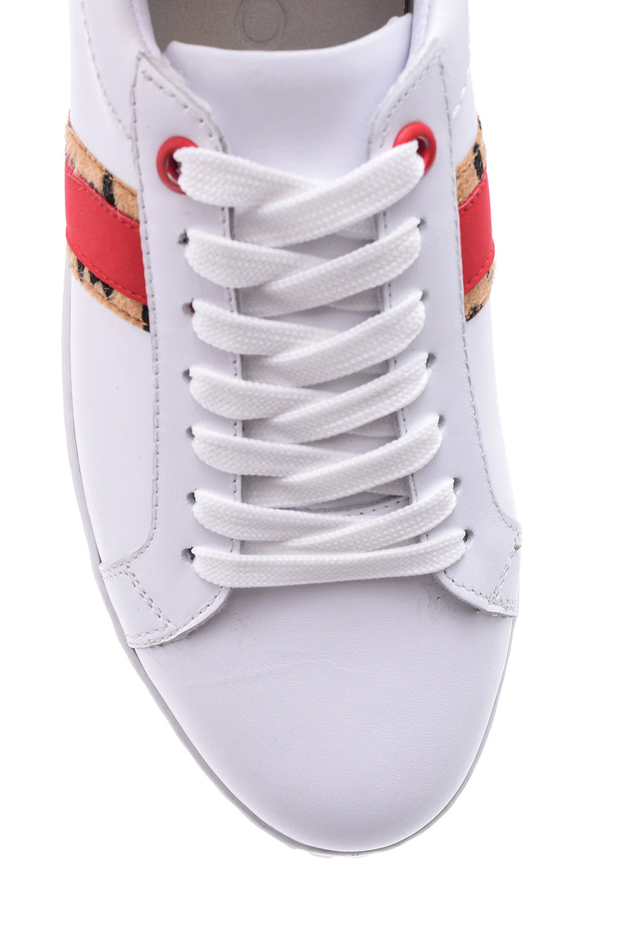 Kadın Leopar Detaylı Deri Sneaker