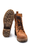 Women's Tan Suede Leather Boots | Derimod