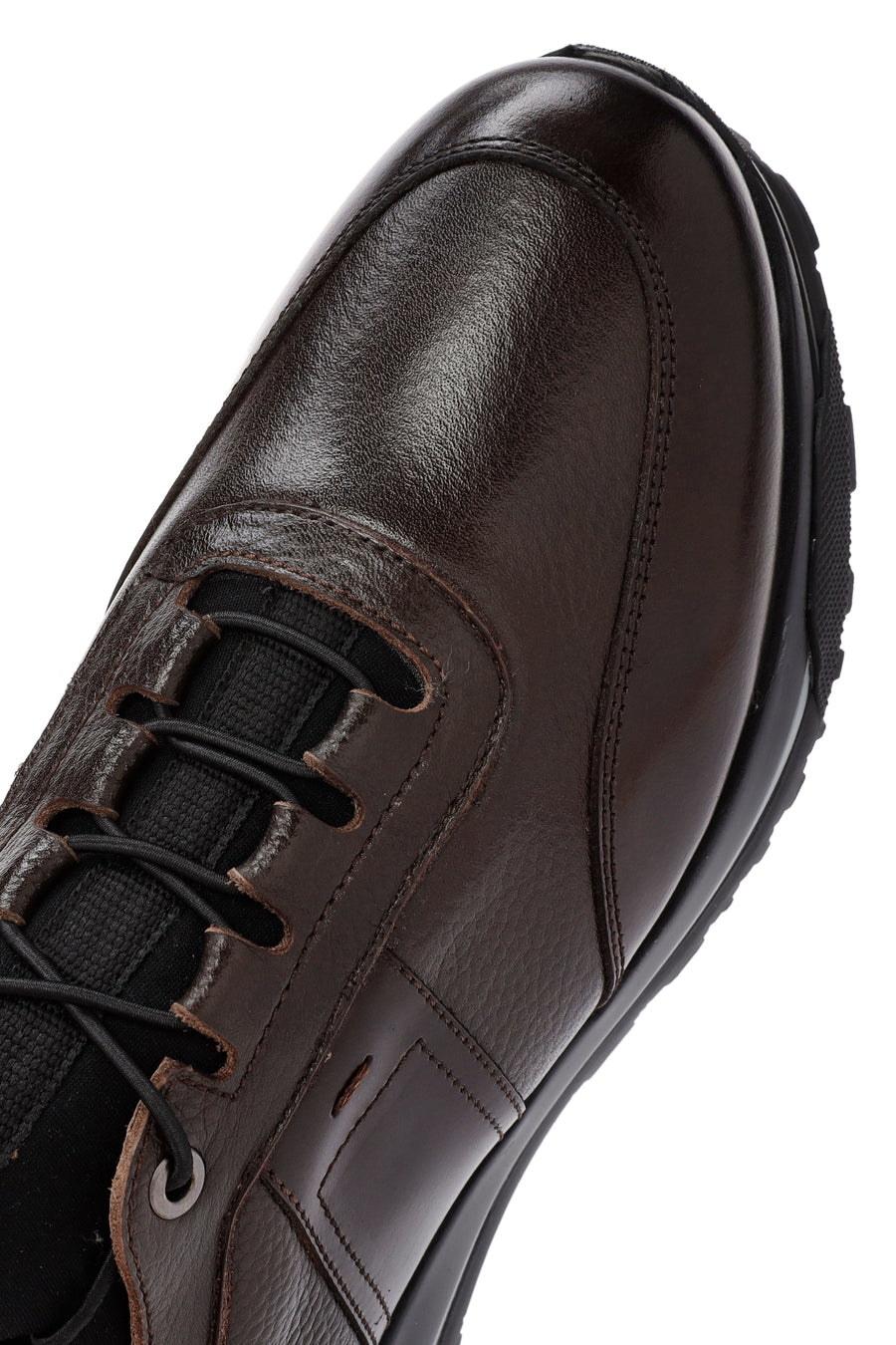 Men's Brown Lace-Up Leather Casual Sneaker