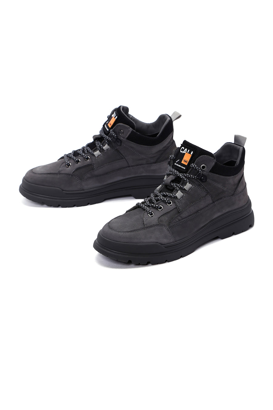 Men's Gray Nubuck Leather Casual Boots