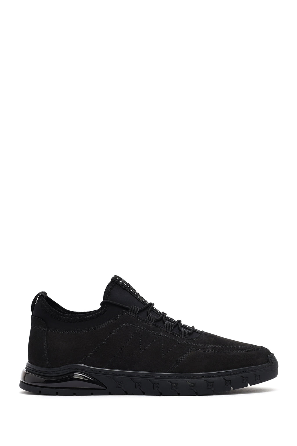 Erkek Siyah Bağcıklı Nubuk Deri Comfort Sneaker
