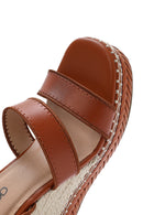 Kadın Taba Bilekten Tokalı Dolgu Topuklu Espadril Sandalet | Derimod