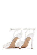 Women's White Ankle Strap Thin Heel Sandals | Derimod