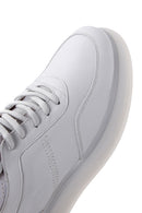 Men's White Leather Thick Soled Sneaker | Derimod