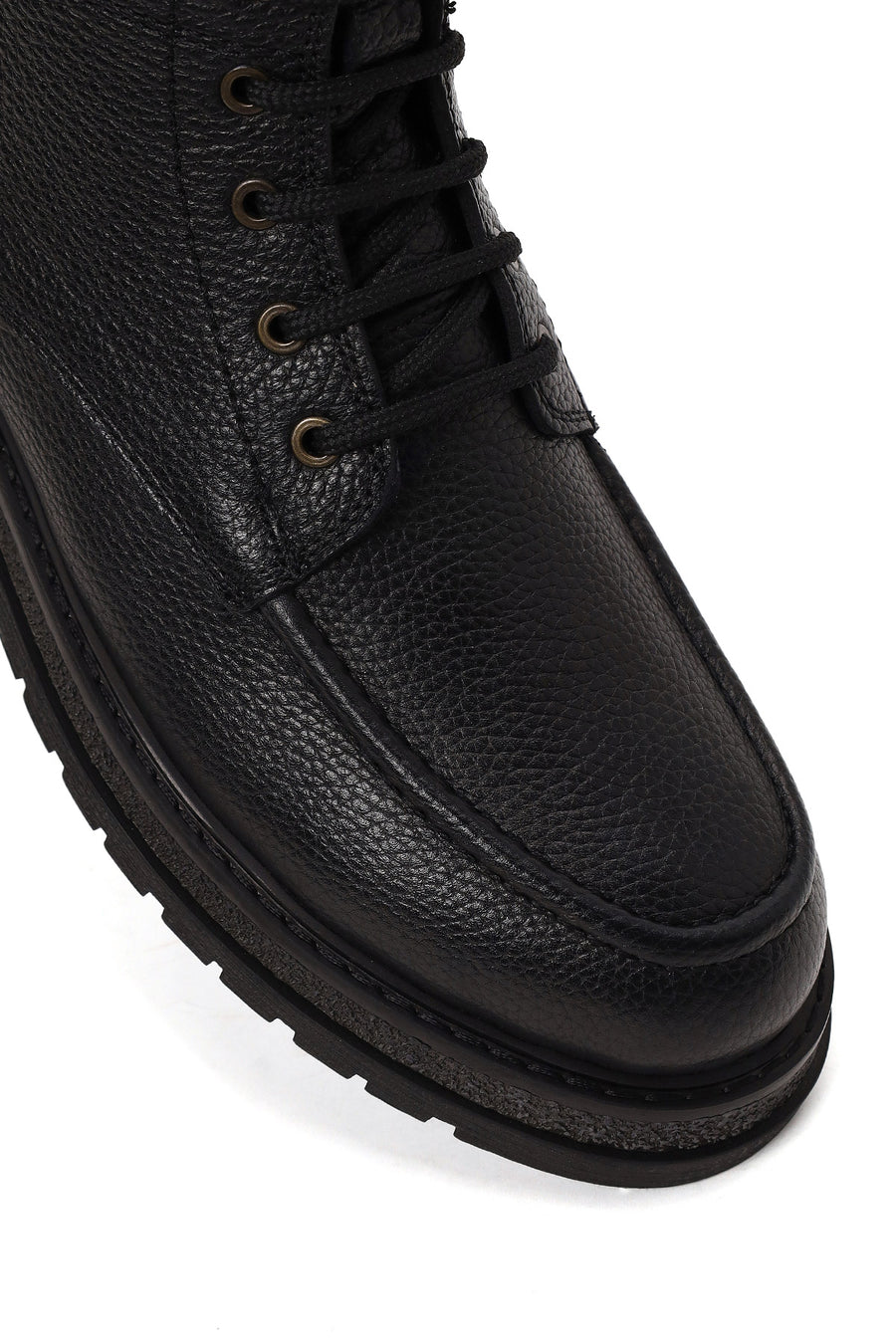 Male Black Lace-up Leather Casual Boots