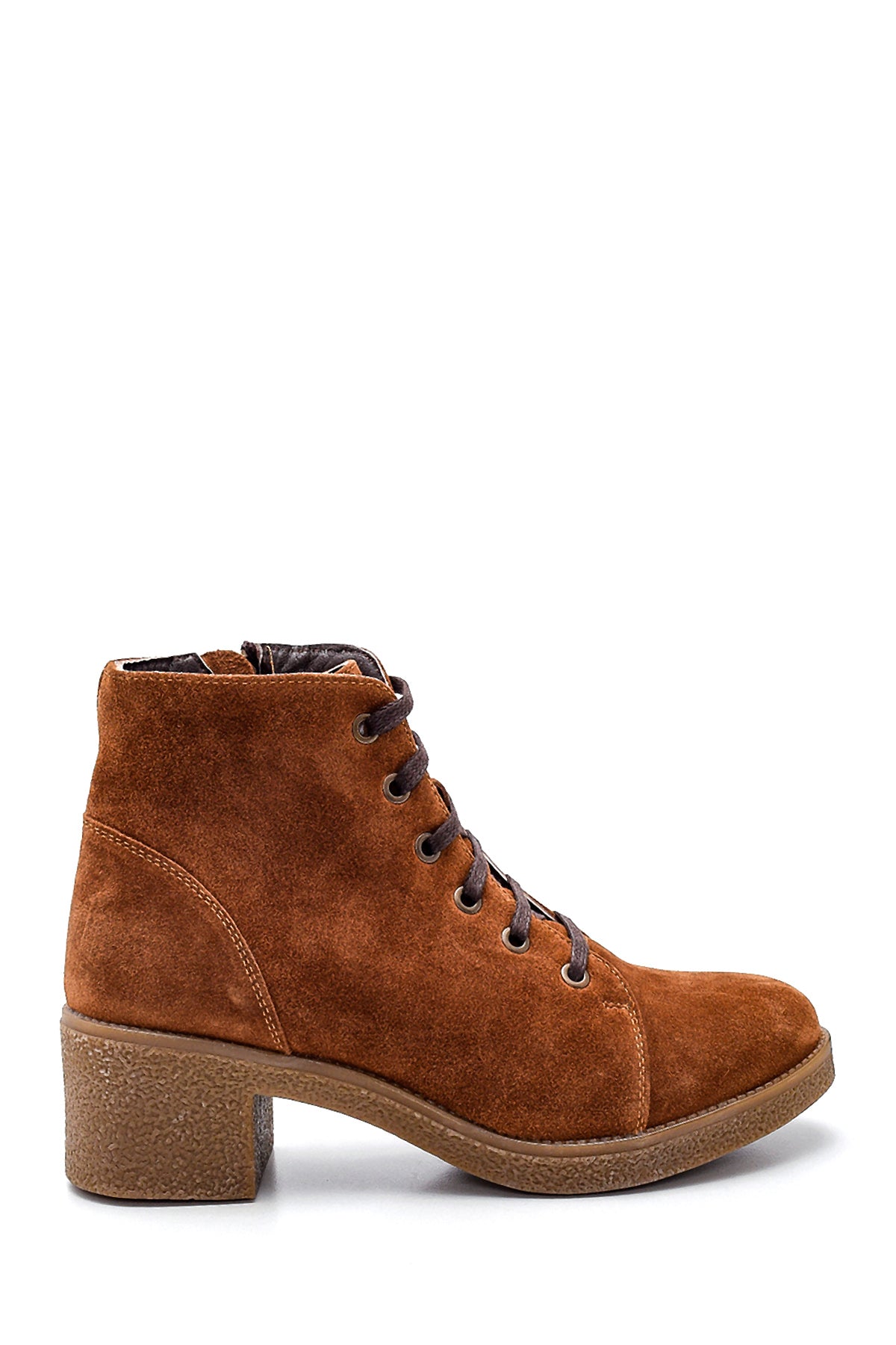 Women's Heeled Suede Leather Boots 21WFD411510 | Derimod