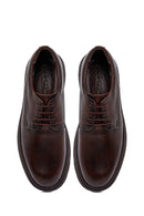 Men's Brown Lace-Up Thick-Soled Leather Casual Shoes | Derimod
