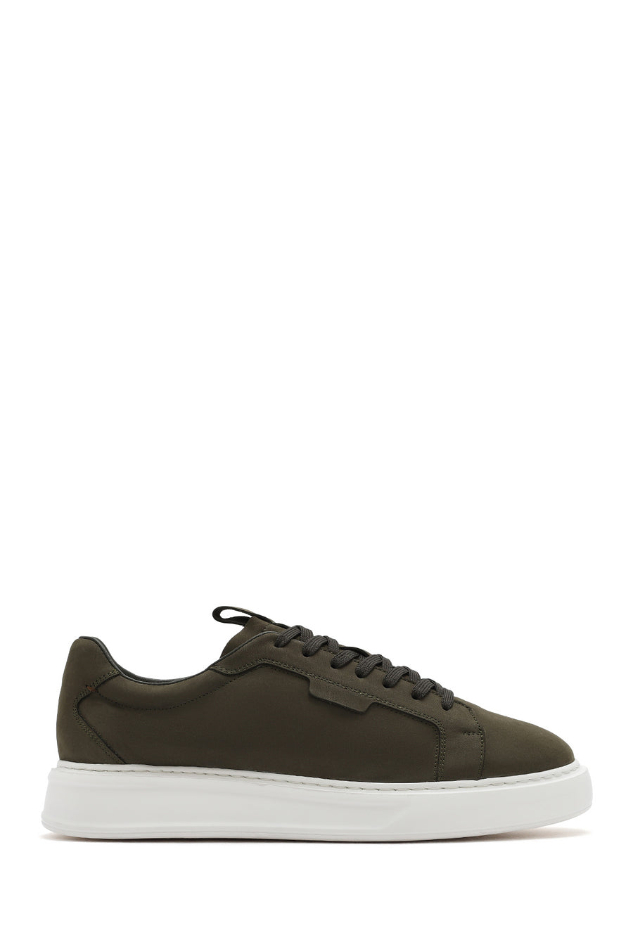 Erkek Haki Bağcıklı Nubuk Deri Sneaker 25SFD6104V3 | Derimod